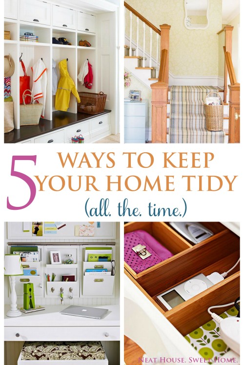 Designate zones to catch all things that make your home look cluttered.
