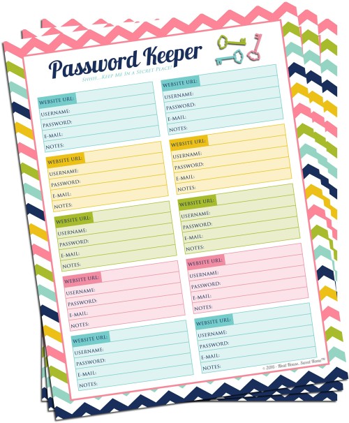 Declutter your digital life -  free printable password keeper.
