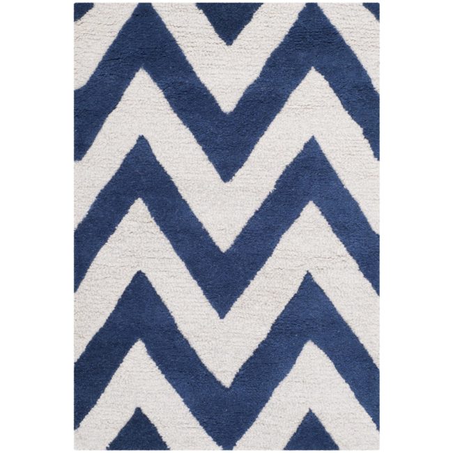 Navy and white chevron area rug - Azure Inspired Laundry Room Design Board