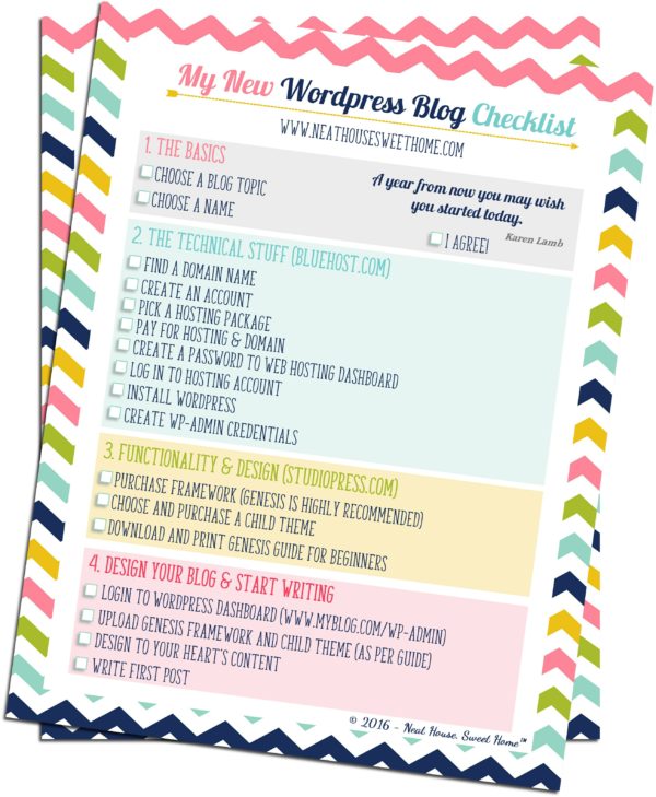 How to Start a Self-Hosted WordPress Blog | A short step-by-step guide to get you on your way to blogging success. And a free printable checklist!