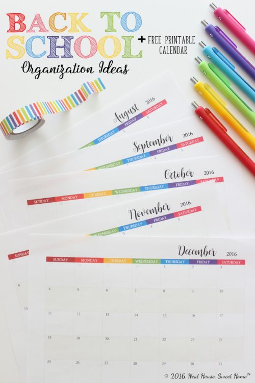 A roundup of 5 of my favorite back to school organization ideas and a free printable calendar to jot down activities, meetings, and appointments.
