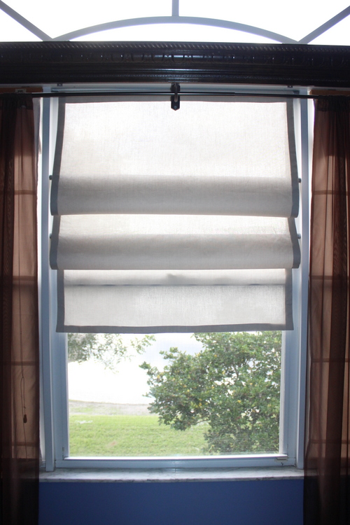 Make these no sew roman shades in one day. Hang them using tension rods, and eliminate the hassle to install any hardware!