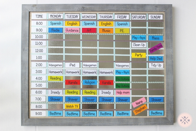Teach your kids time management with this quick and inexpensive DIY magnetic board schedule. Print at home on magnetic sheets and get organized today!