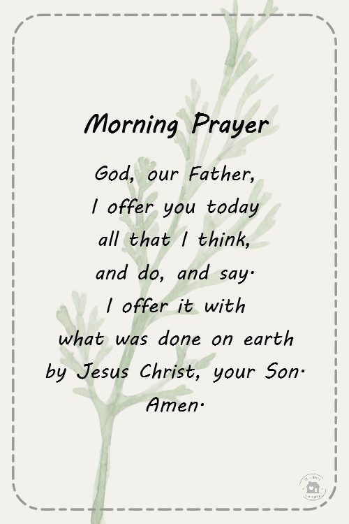 morning prayer card