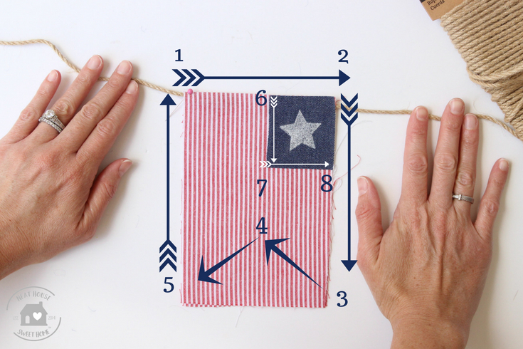 How to make a fabric patriotic bunting banner. Free PDF pattern.