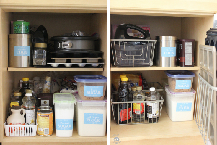 How to organize kitchen cabinets | Baking goods cabinet organization