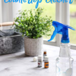 A homemade countertop cleaner made of 82% water! White vinegar is a natural bacteria killer, essential oils provide fragrance & freshness. #homemadecleaner #essentialoils #diycleaner #vinegarcleaner #surfacecleaner #cleaningtips #homecleaners #neathouse