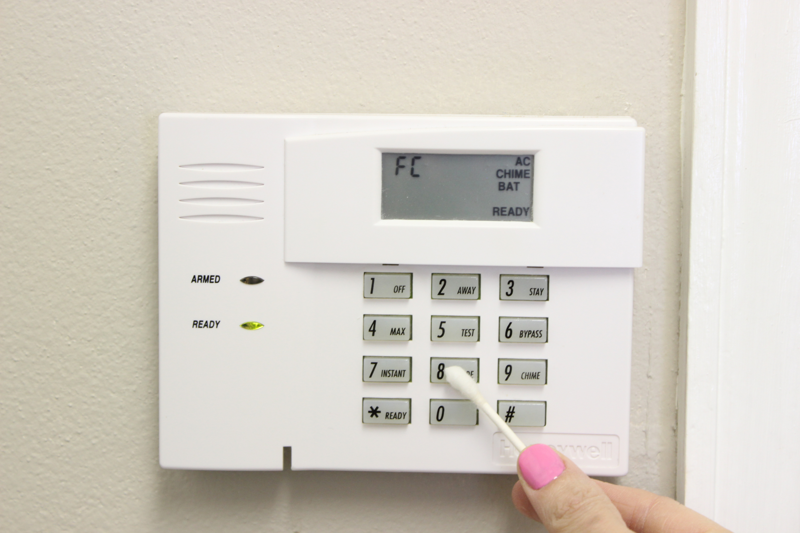 things you forget to clean - alarm keypad