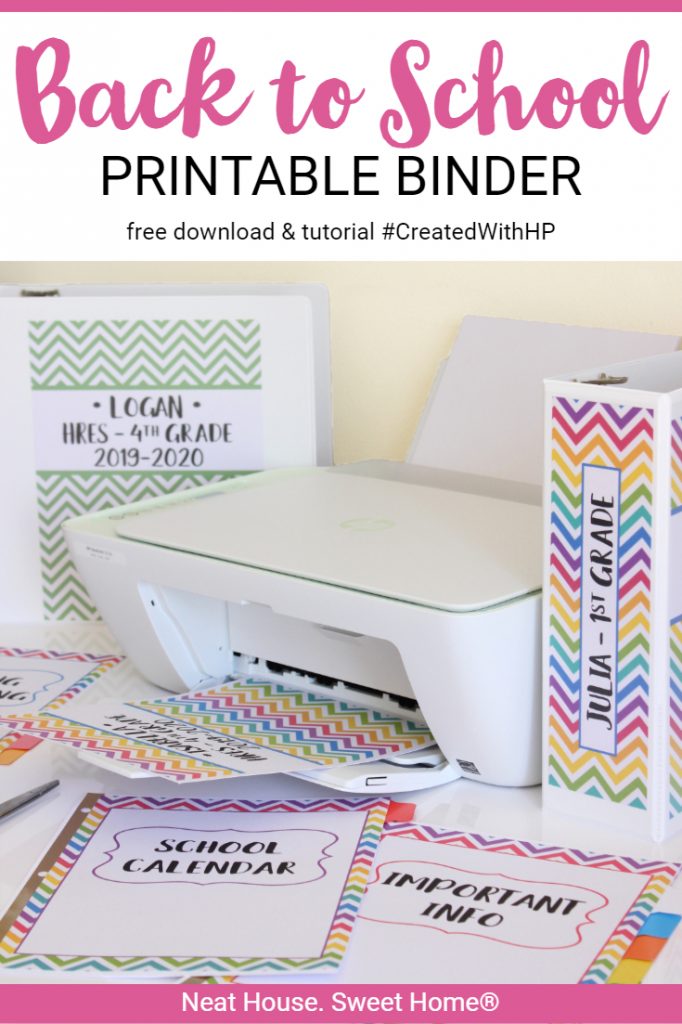 Keep those school papers from piling up. This back to school printable binder will help you stay organized throughout the school year. #ad #CreatedWithHP