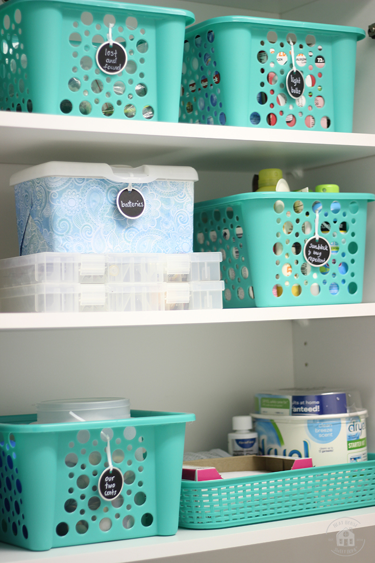 inexpensive laundry room organization 
home organization project