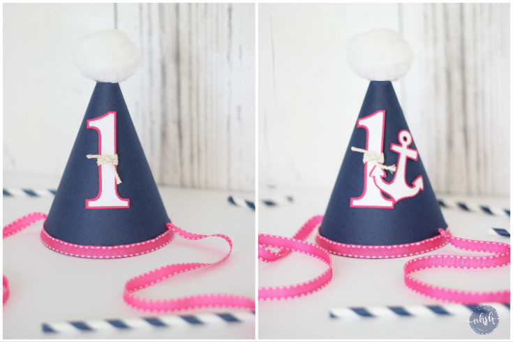 A step-by-step tutorial, with pictures, on how to make a party hat. DIY your baby's first birthday party hat with our free template.