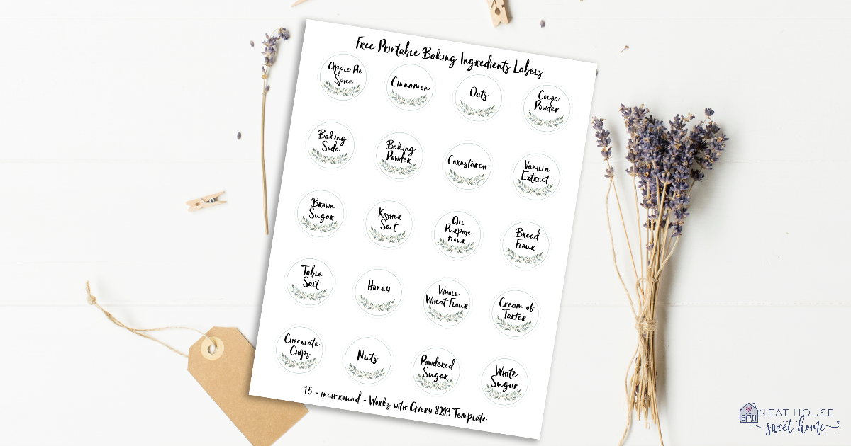 Baking Ingredients Labels Neat House Sweet Home 