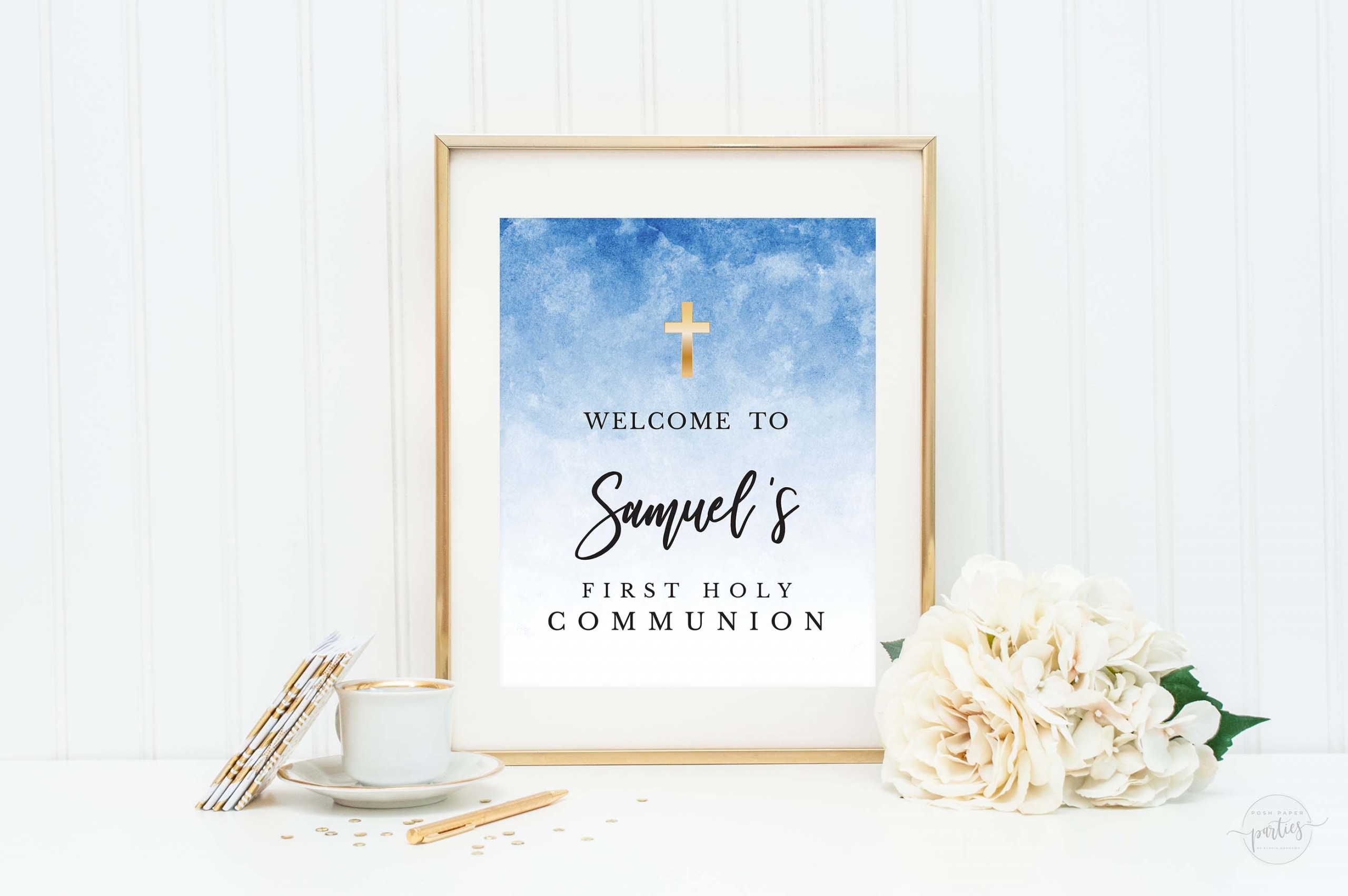 first communion boy welcome sign