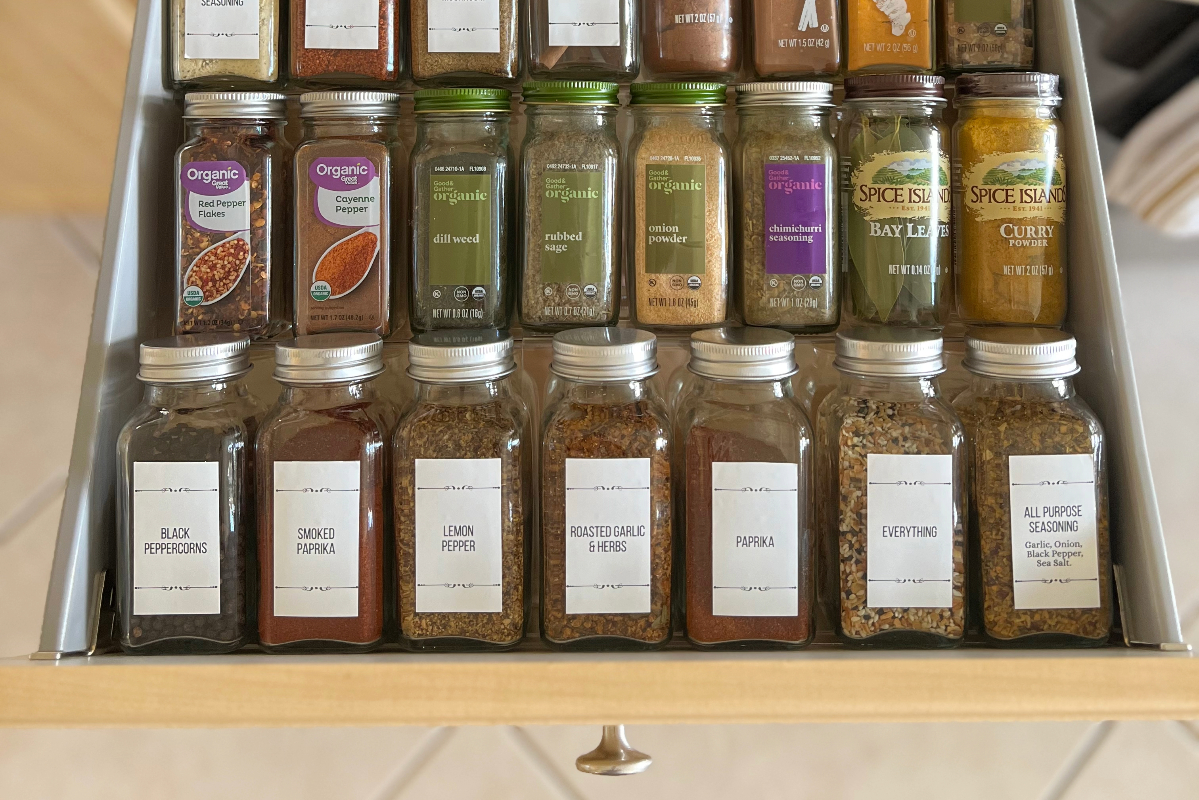 Organizing Spices in a Drawer